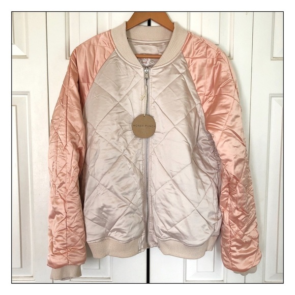 Honey Punch Westley Reversible Satin Floral Bomber NWOT - Picture 4 of 6